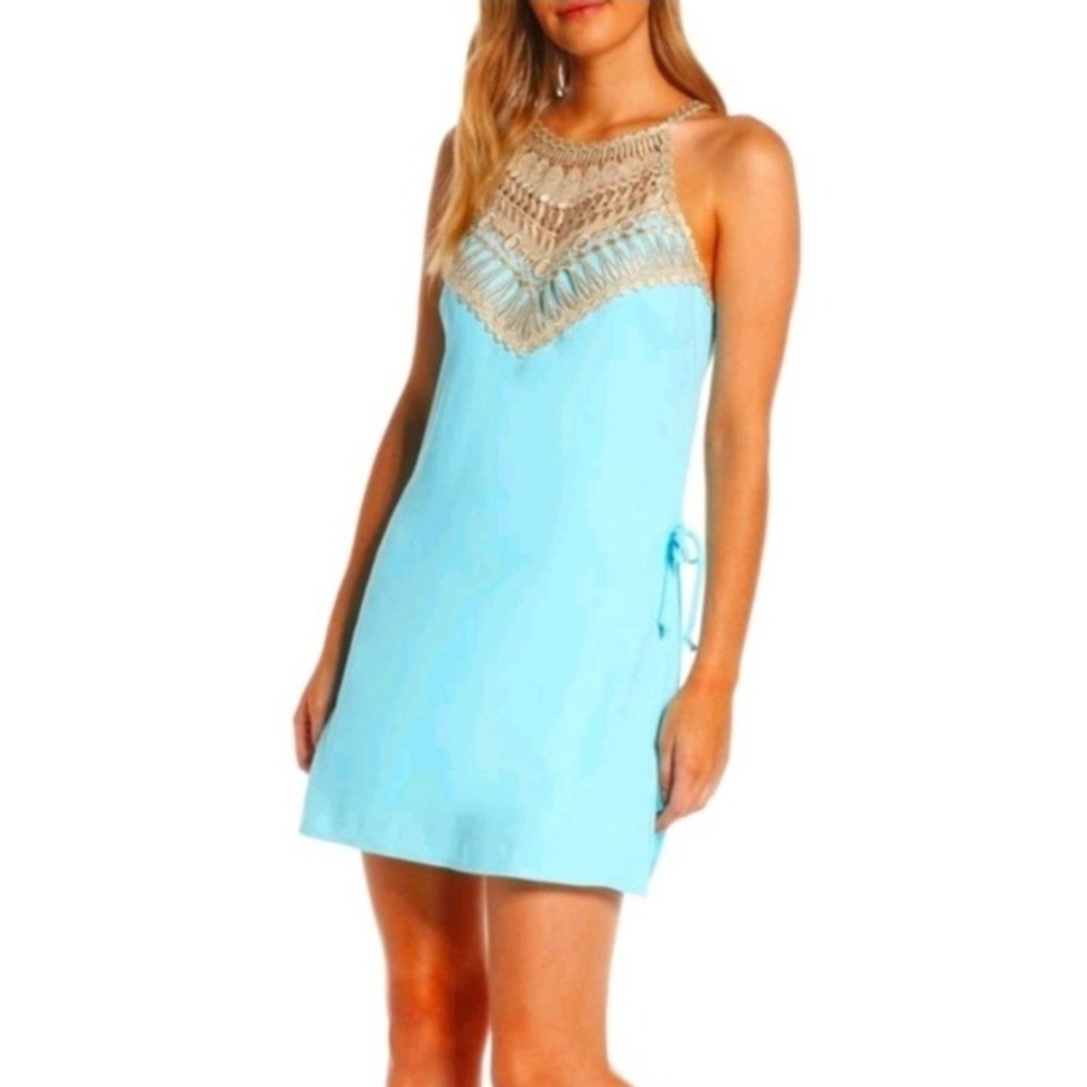 Womens Lilly‎ Pulitzer Pearl Romper Bali Blue 4 NWT